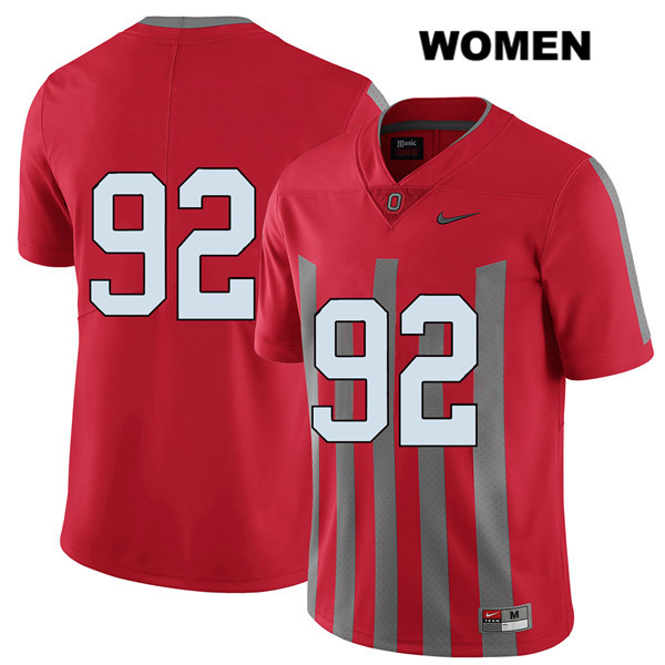Ohio State Buckeyes Women's Haskell Garrett #92 Red Authentic Nike Elite No Name College NCAA Stitched Football Jersey UV19A20IA